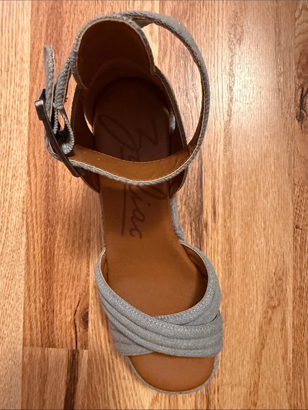 Zodiac Light Blue Wedge Espadrille Sandals